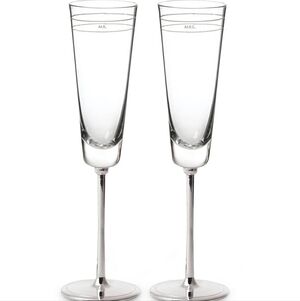 LENOX MR AND MRS  FLUTES PLUS BY KATE SPADE.